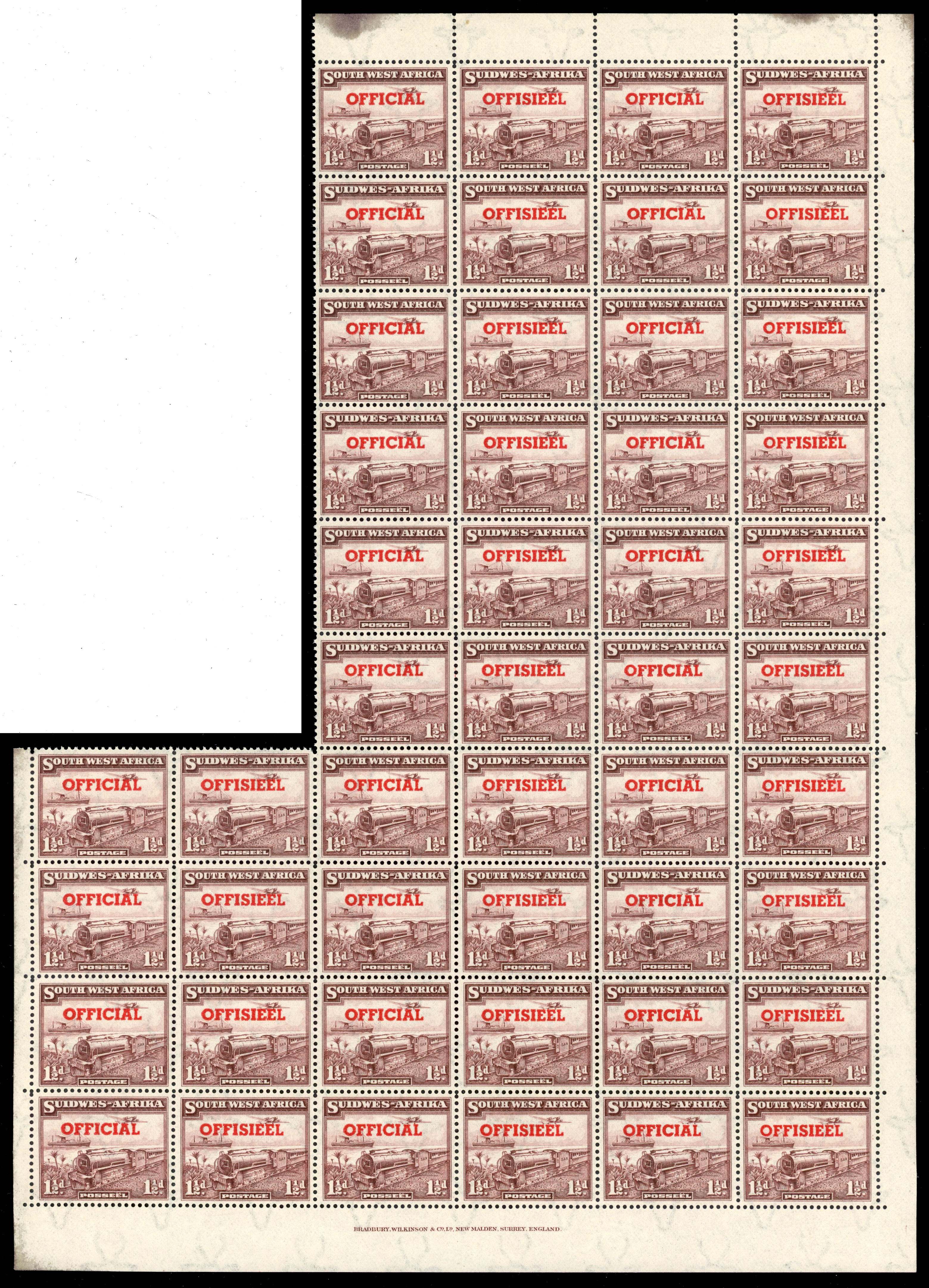 South West Africa SG O25, a block mint