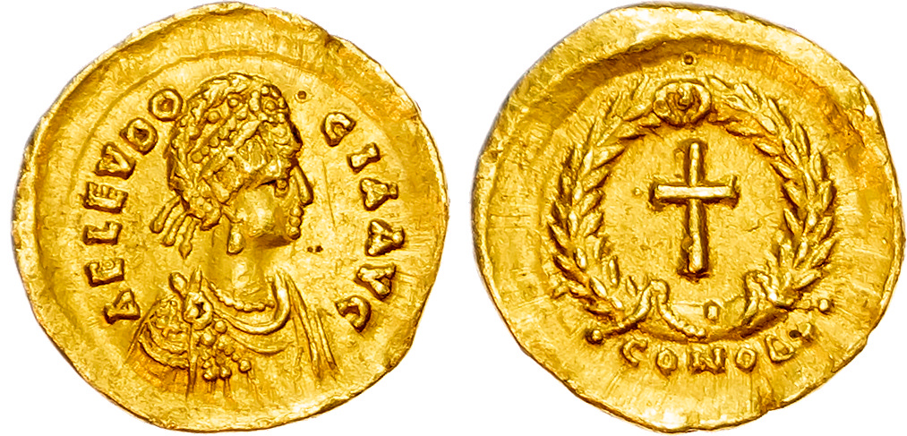 Aelia Eudocia (wife of Arcadius) AV Tremissis, Constantinople, AD 444, 1.42g. 