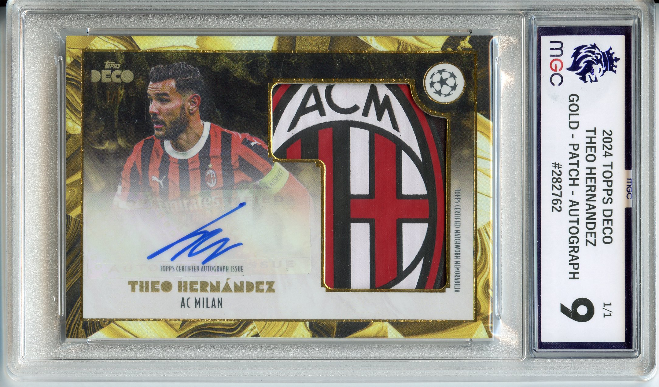 MGC 9 2024 TOPPS DECO THEO HERNANDEZ - 1/1 - GOLD - PATCH - AUTOGRAPH