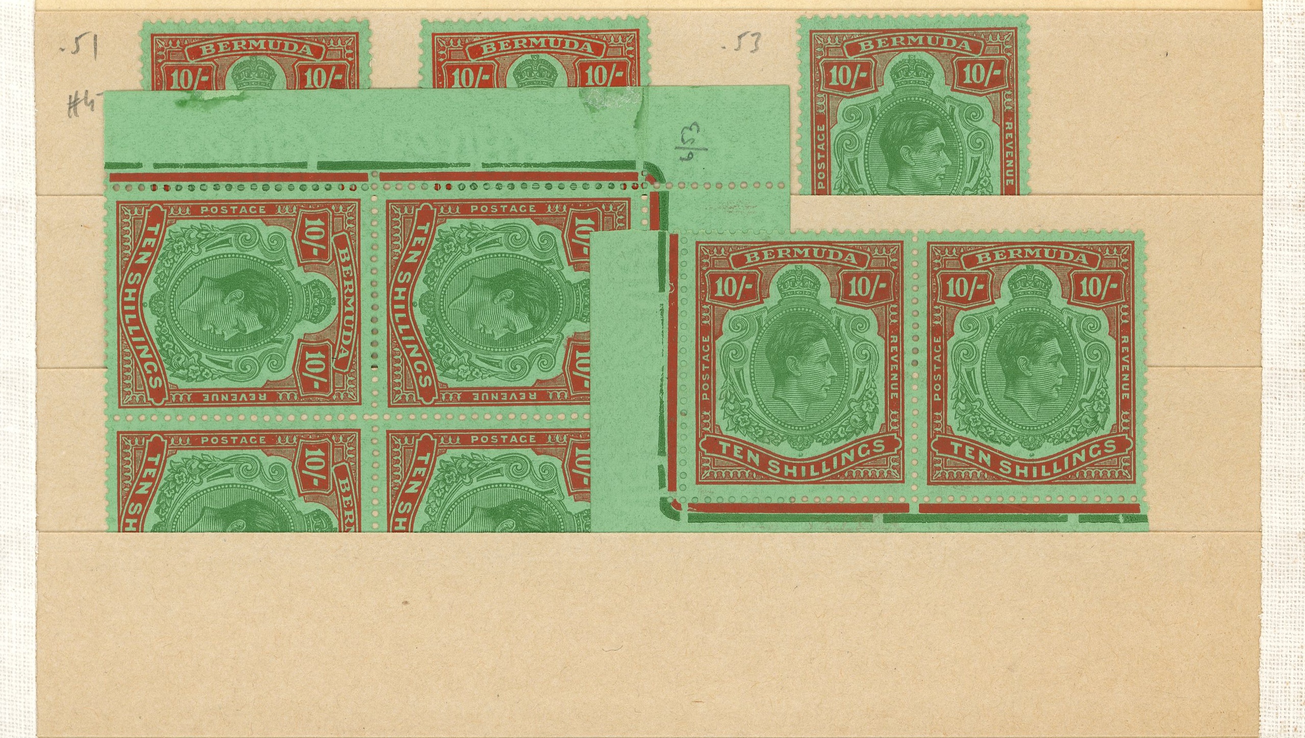 Bermuda SG 119e, f group mint