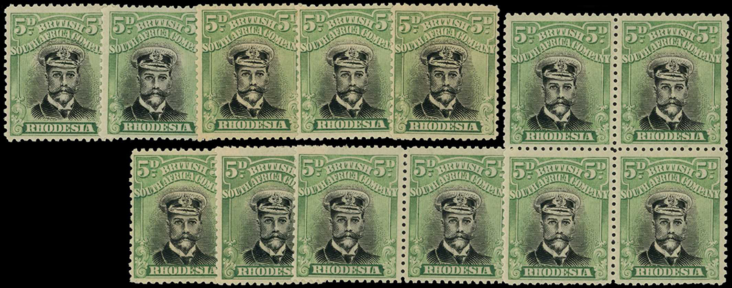 1918-21 5d Head Die IIIA, perf 14, toned...