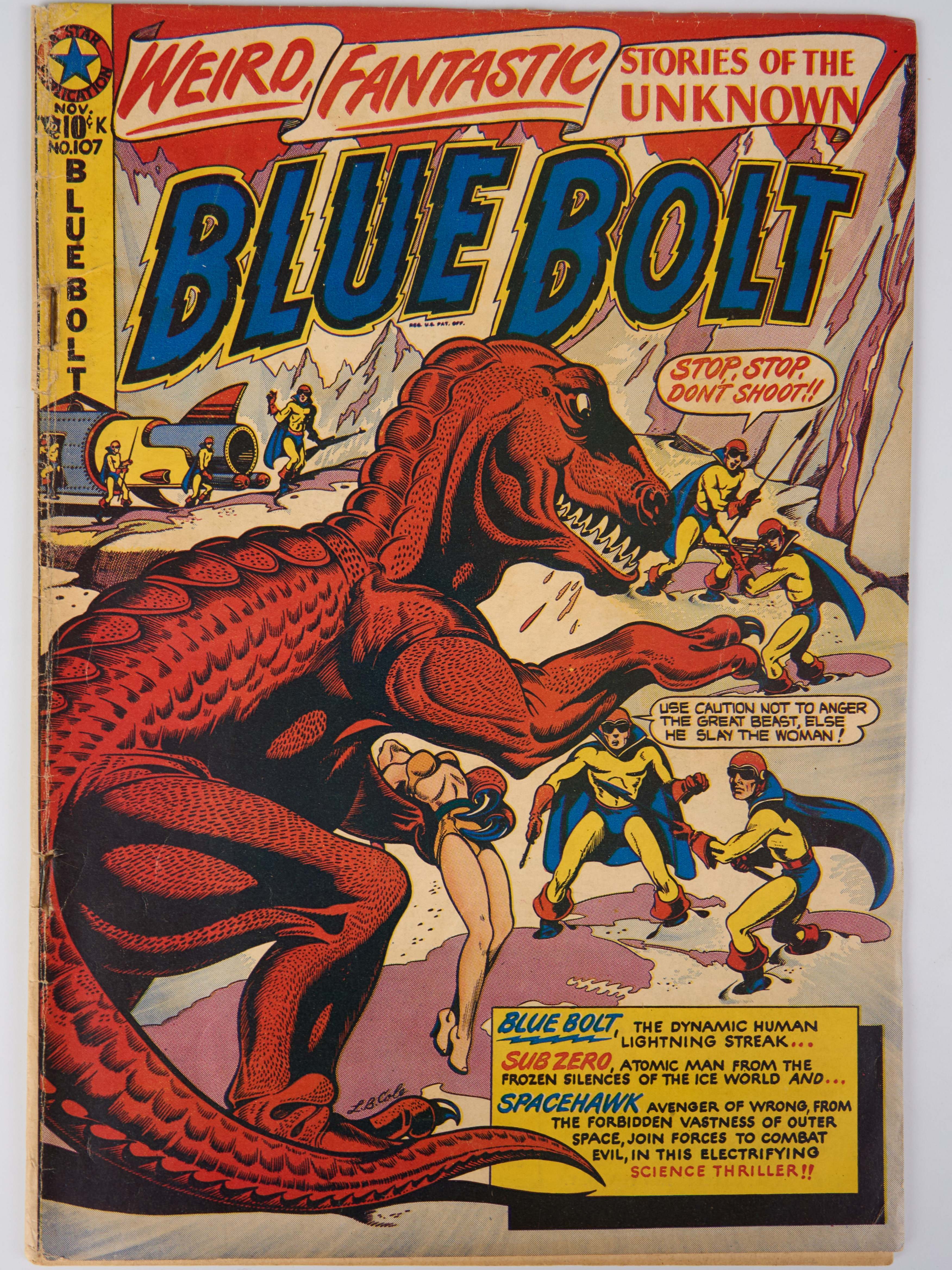 Blue Bolt #107 Cover by L. B. Cole With Work by Jack Kirby & Basil Wolverton (Star Publications, 1950)