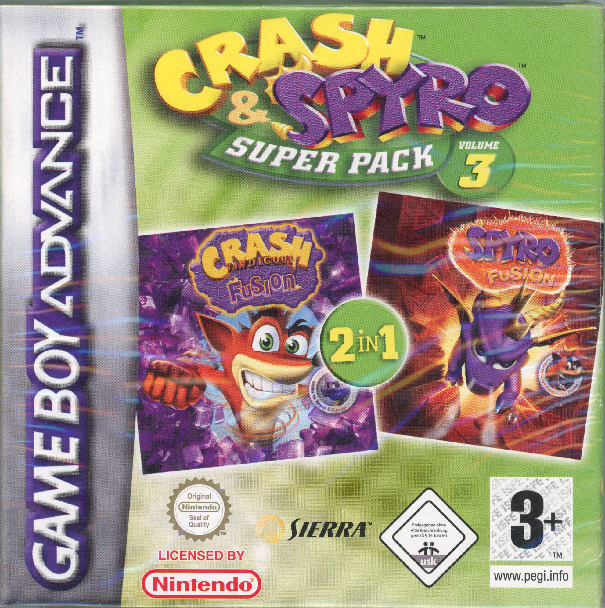 Nintendo - Crash & Spyro Super Pack Vol 1 & 3 - Game Boy Advanced - Sealed