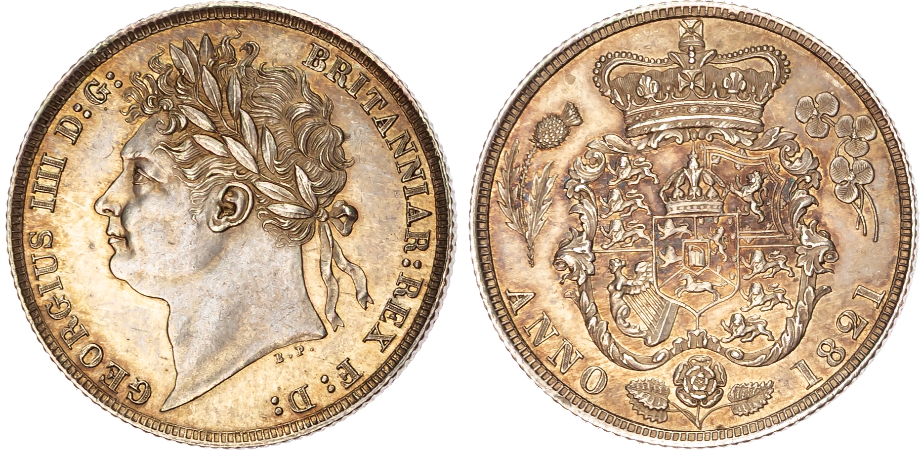George IV (1820‑1830), AR Shilling, First Reverse, 1821.