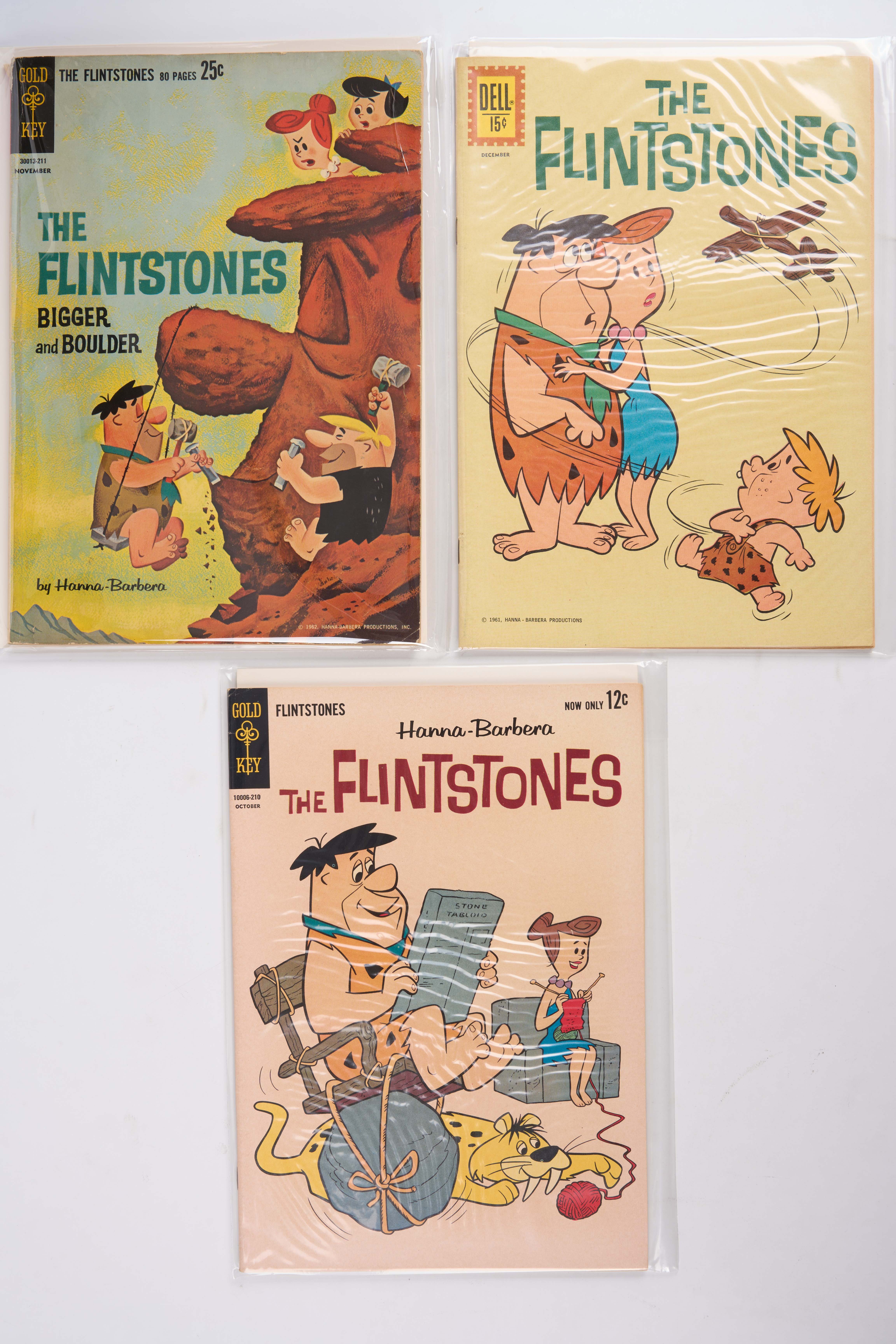 Flintstone Comics Bigger and Boulder, The Man Called Flintstone, Pebbles (Gold Key/Dell 1963-66) Bundle of 7