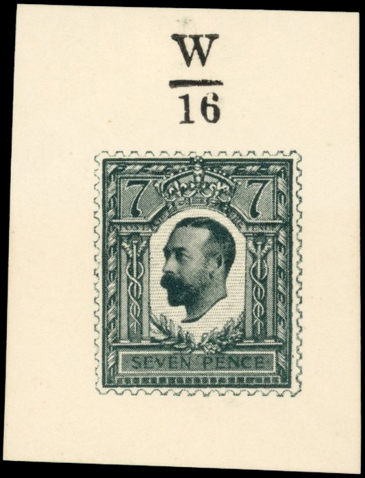 GB 1911-12 Hentschel Small Format colour essay 7d in slate-grey W/16