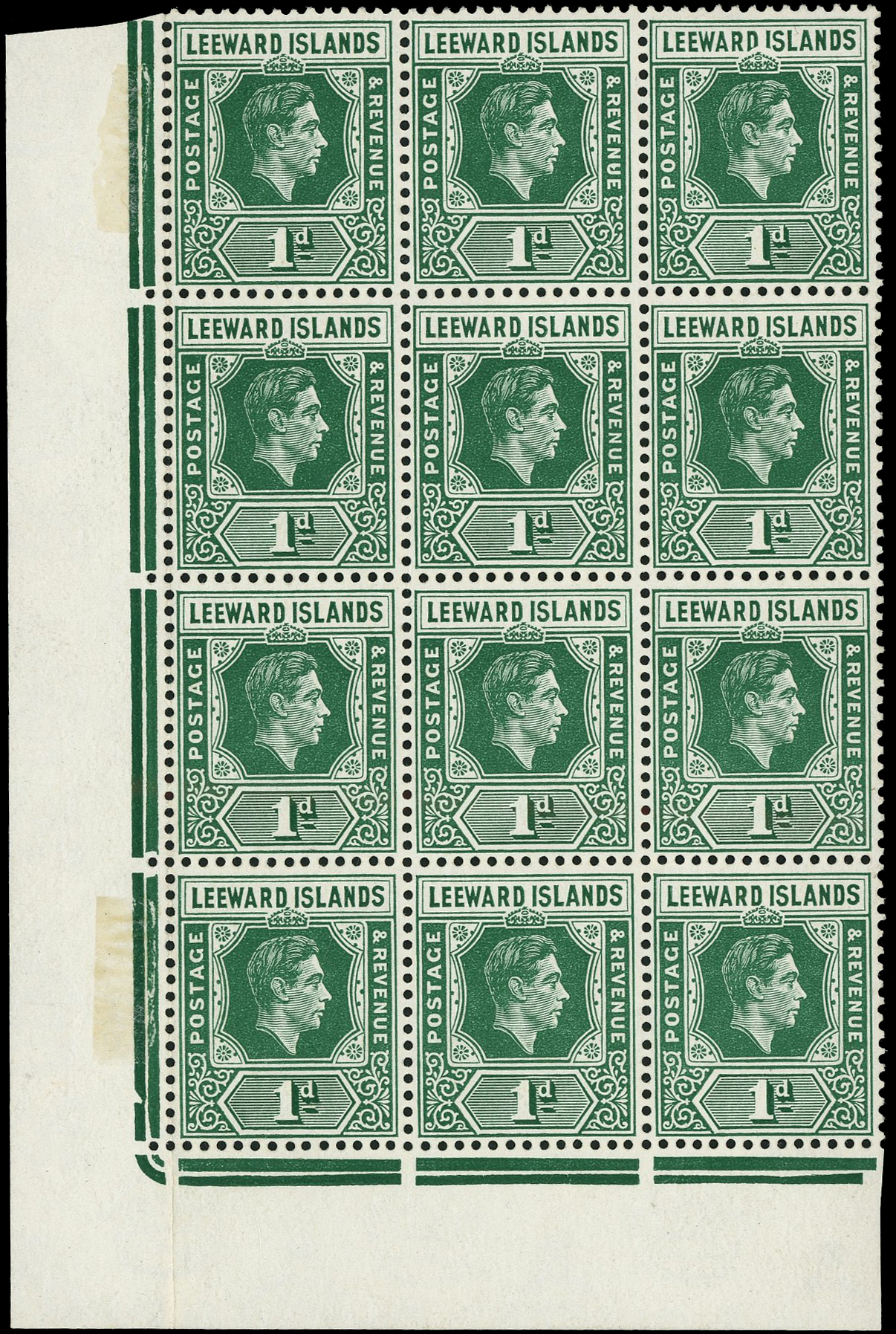 Leeward Islands SG 100a block mint