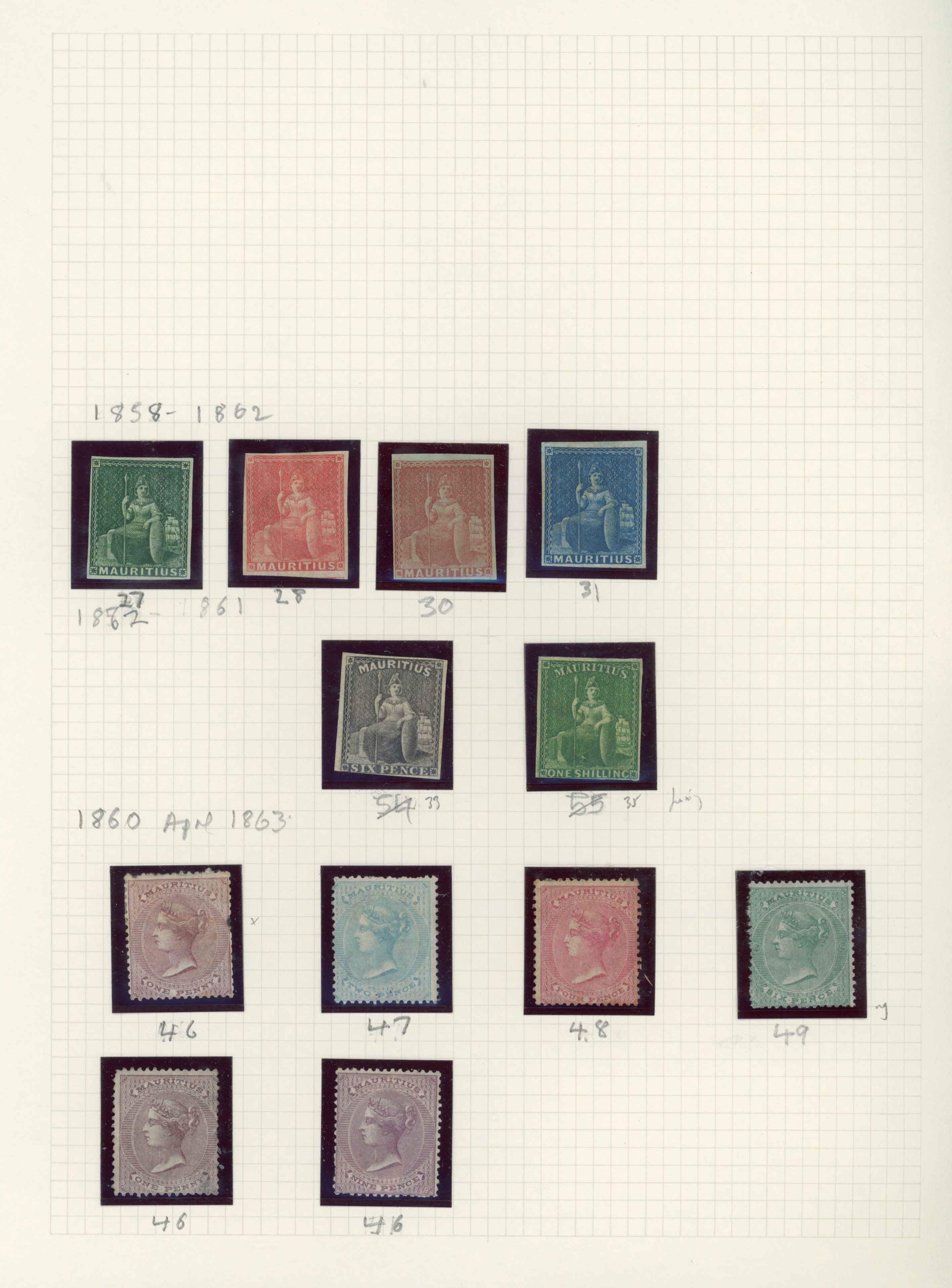 Mauritius QV collection mint