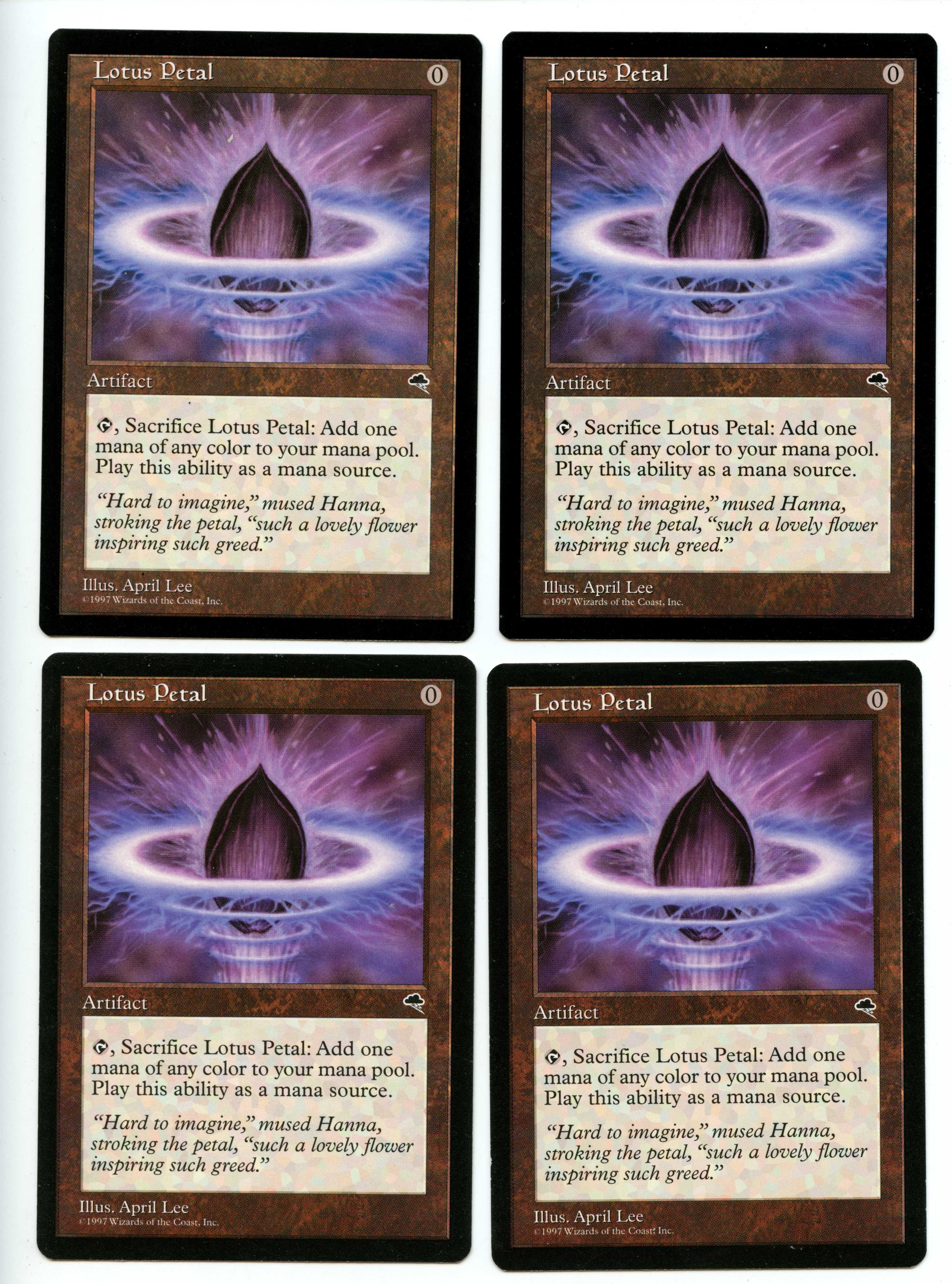 Magic the Gathering - Lotus Petal  Playset  - Tempest  - Lightly Played