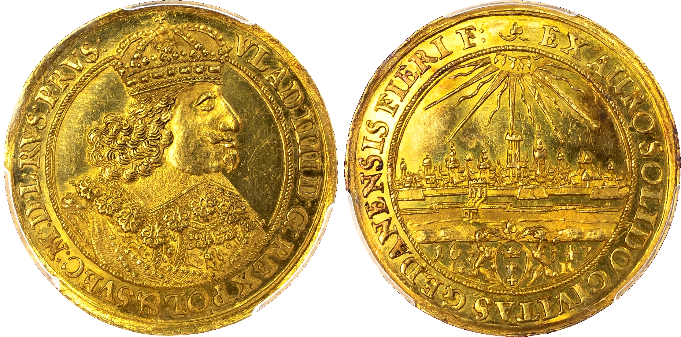 Poland, Danzig, Wladyslaw IV Vasa, gold Donative 2 Ducats, 1647 GB, 8.64g.