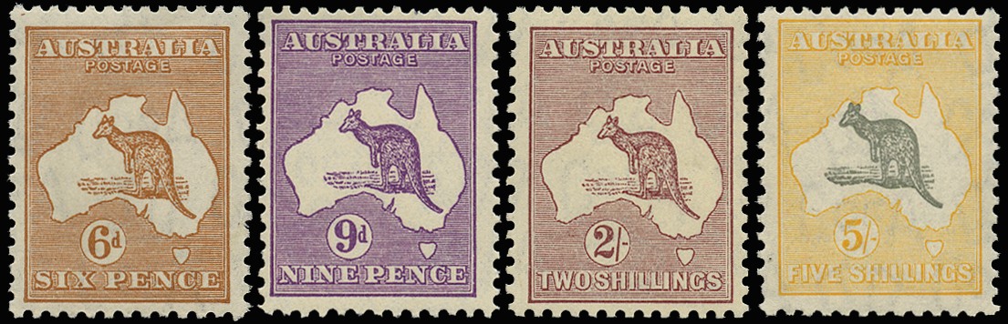 1931-36 'Kangaroo' short set of 4 to 5s,...
