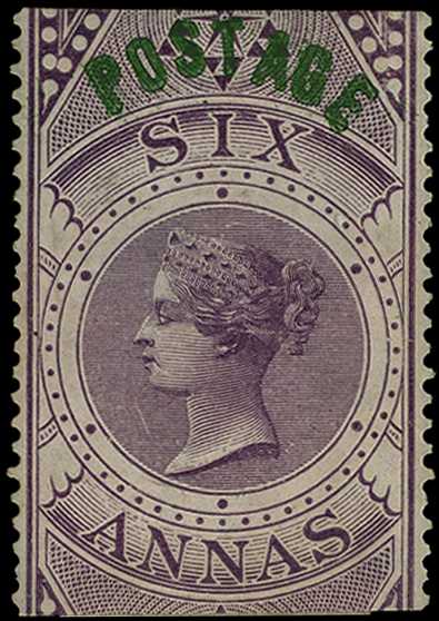 1866 6a purple, provisional on Foreign Bill...