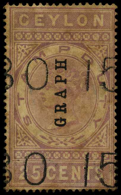 1882 GRAPH overprint on 25ct Stamp Duty,...