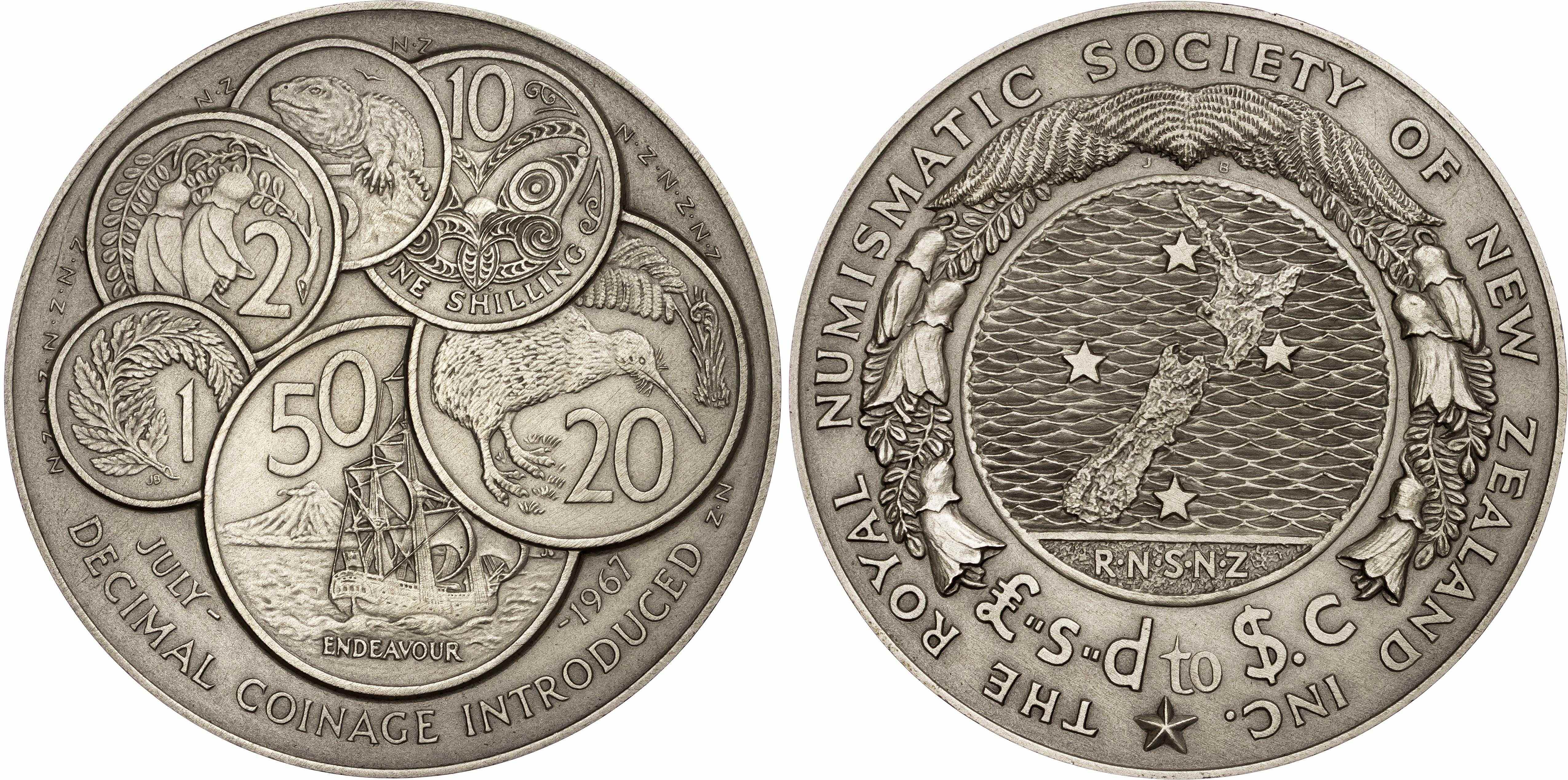 New Zealand, Elizabeth II (1952-2022), Royal Numismatic Society of New Zealand, silver Medal