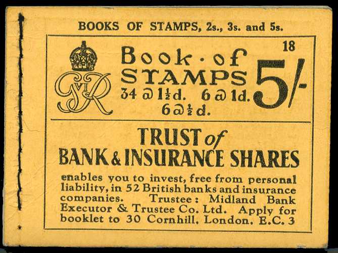 1937 (August) 5/- booklet (#18), the first...