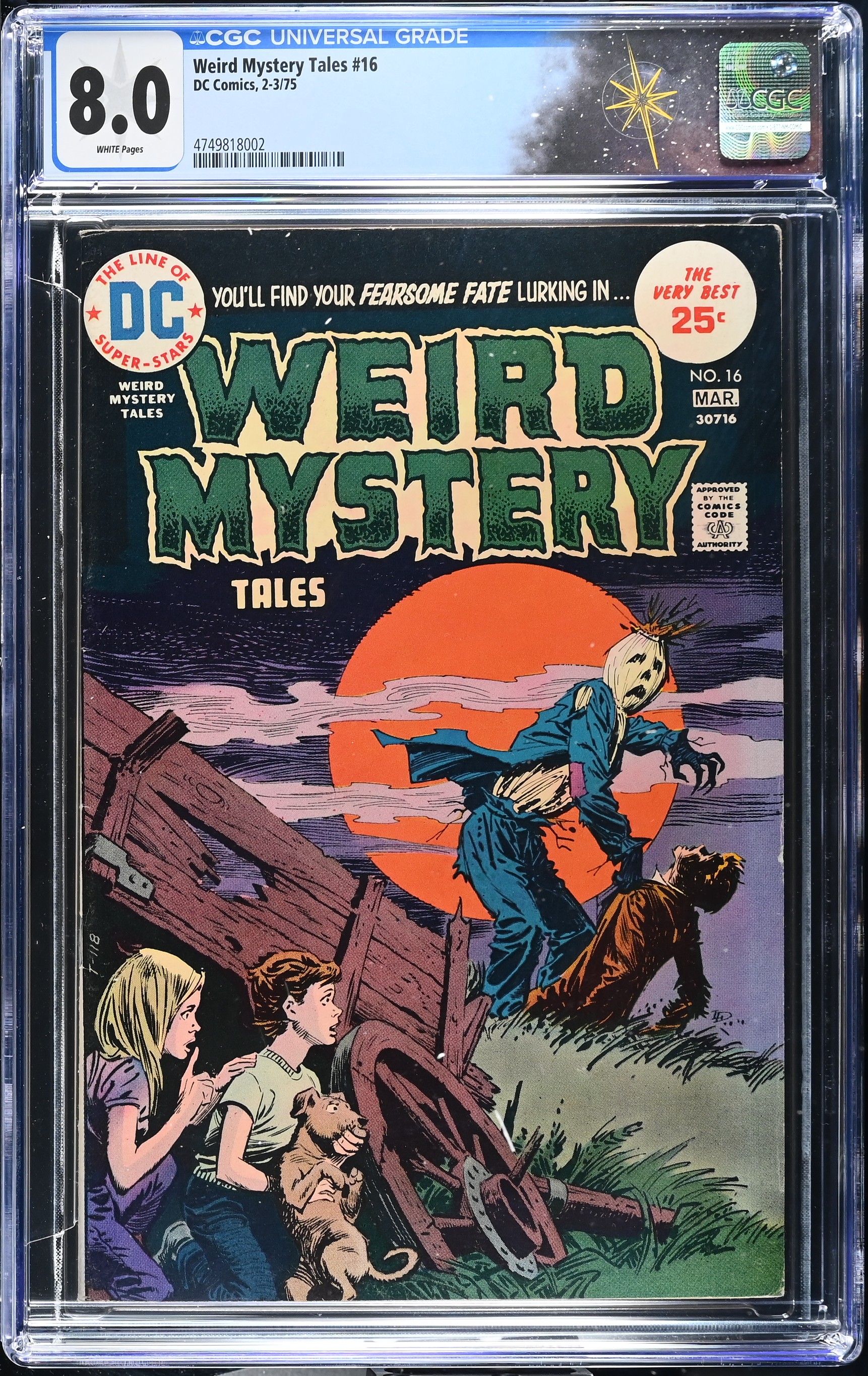 Weird Mystery Tales #16 CGC 8.0 Cover by Luis Dominguez (DC Comics, 1975) White Pages