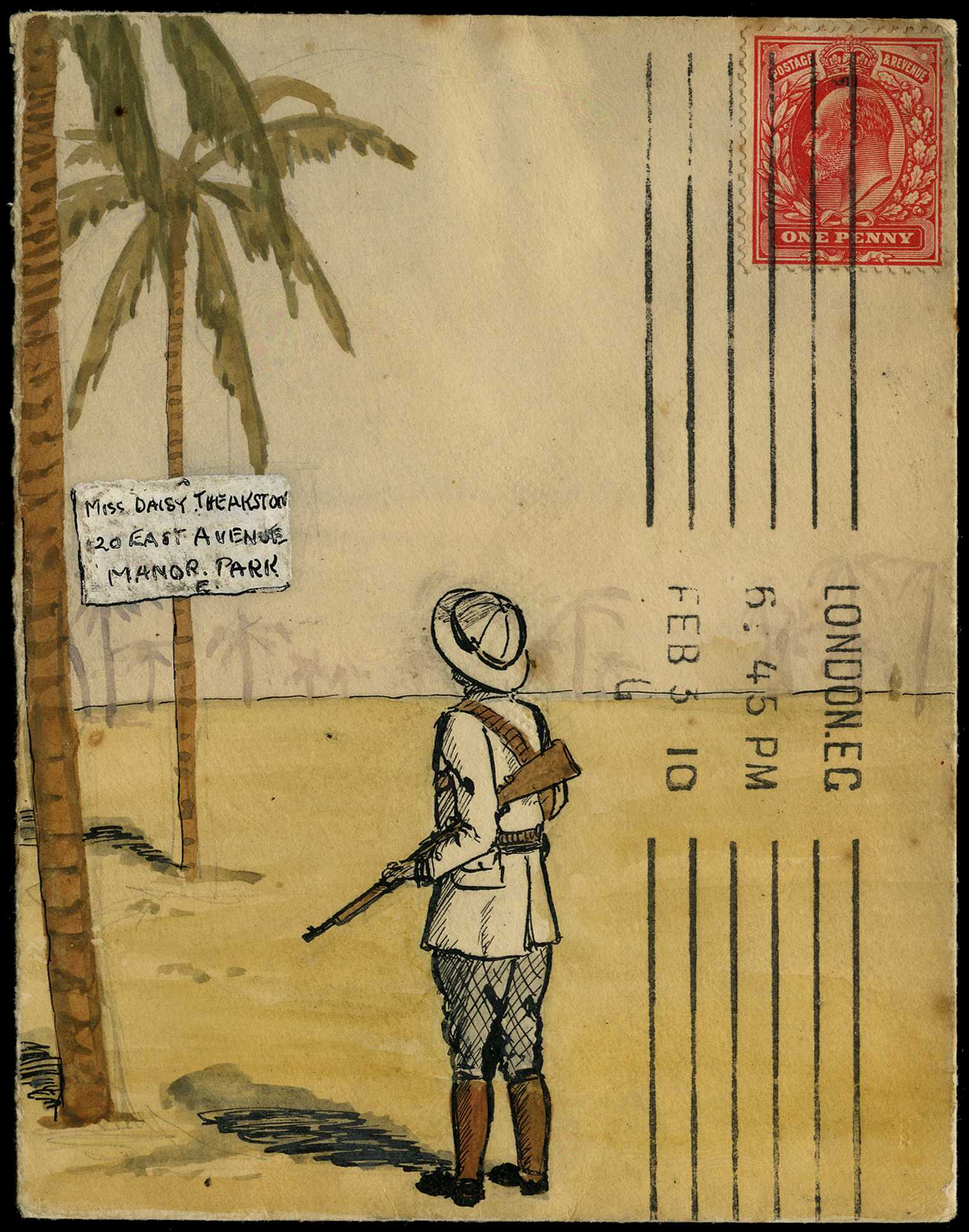 ILLUSTRATED ENVELOPE: 1910 hand...