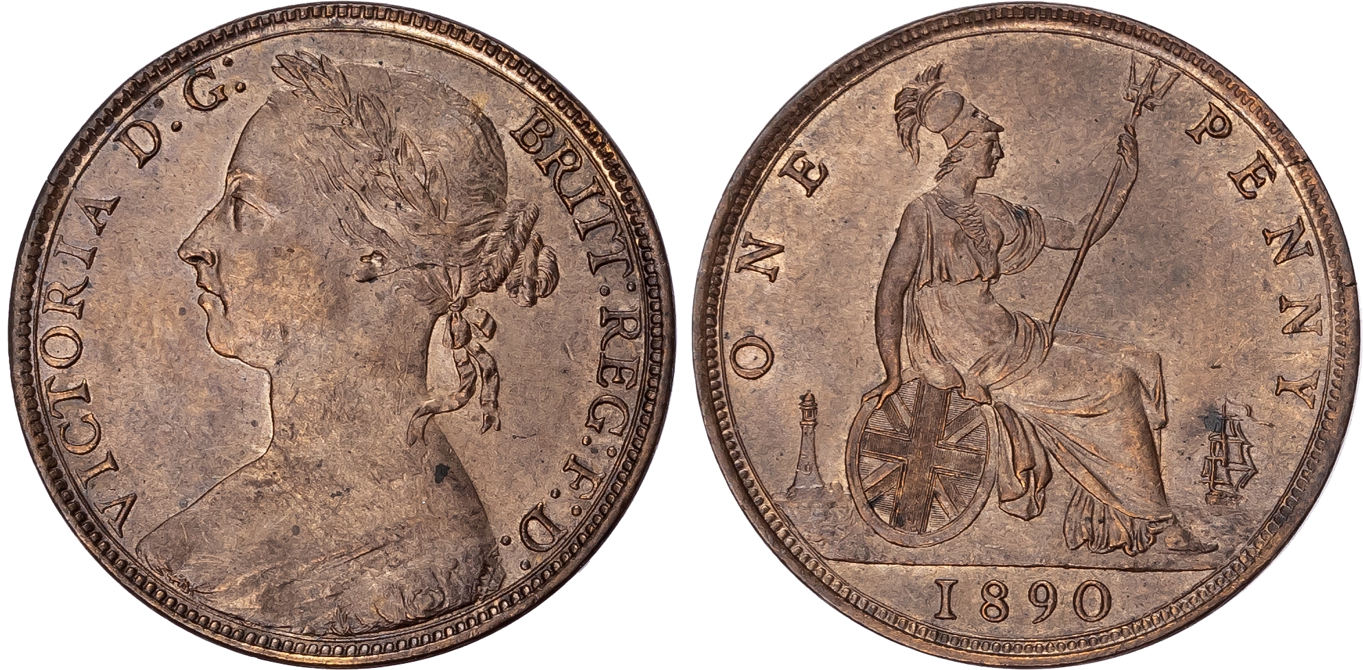 Victoria (1837-1901), Bronze Penny, 1890