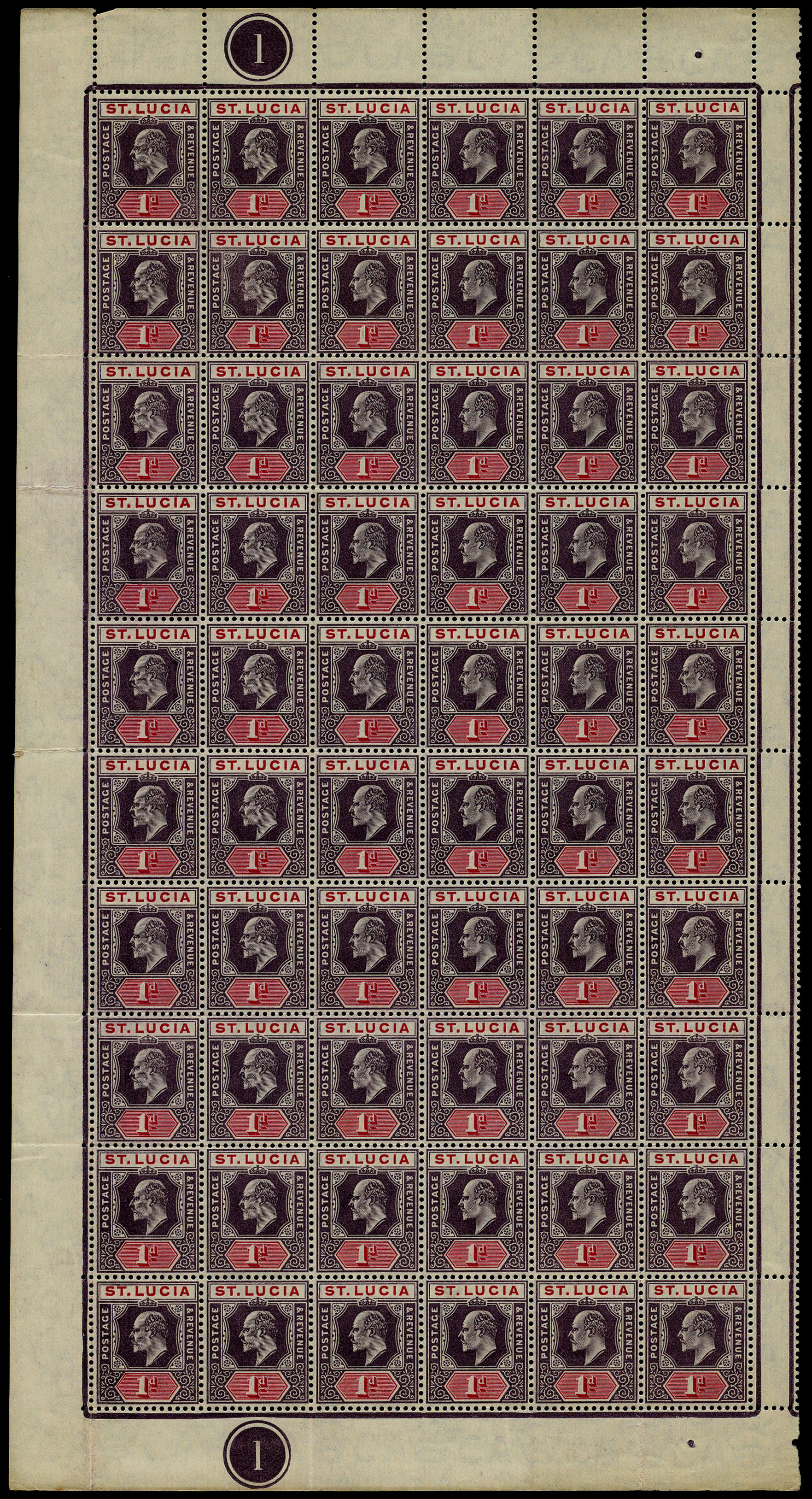 1904-10 1d dull purple and carmine,...