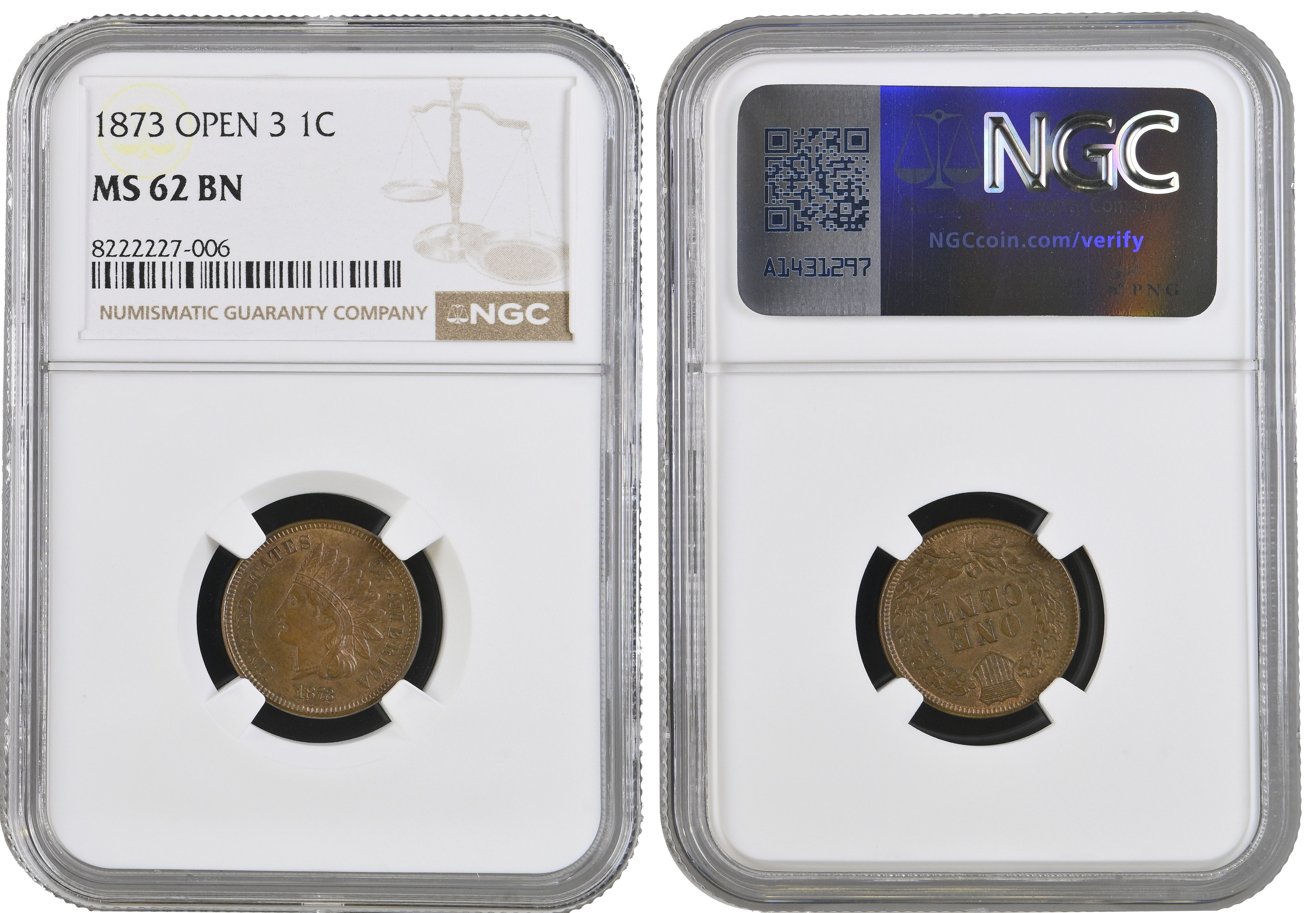 USA, Indian Head bronze Cent, 1873