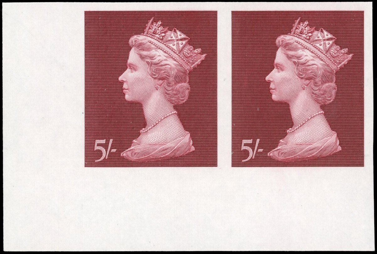 GB SG 788 1969 5s Machin imprimatur pair
