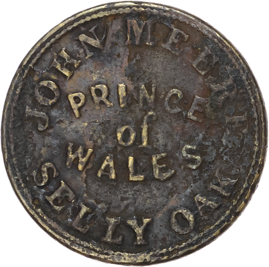 Lot of 3 coins - West Mids. Birmingham Selly Oak, Prince of Wales 2½d., 22.5mm. John Meere (Smith). aF; Selly Oak,..