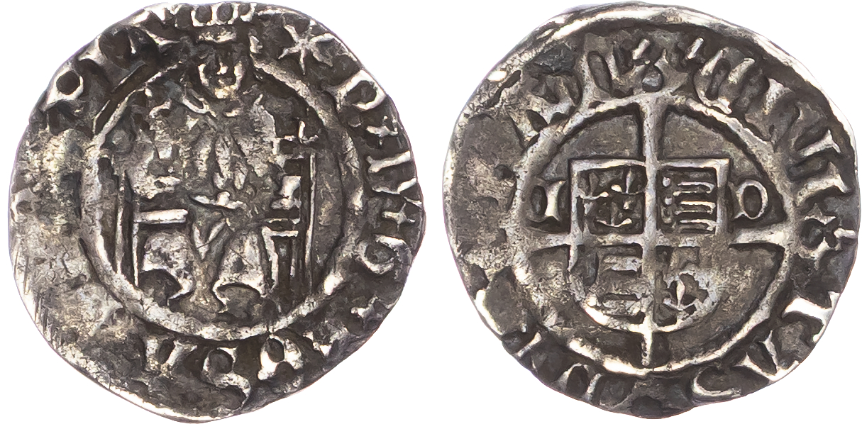 Henry VIII (1509-1547), AR Penny 0.7gm., mm: star: 1514-1526. Second coinage, sovereign type. Durham mint.