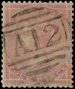 ST CHRISTOPHER SG Z3 1858-60 GB 4d ROSE USED WITH A12