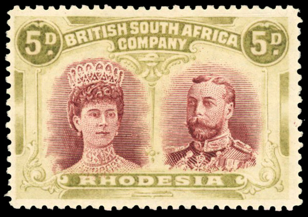 RSC C 5d lake-brown and yellow-olive, #50 mint