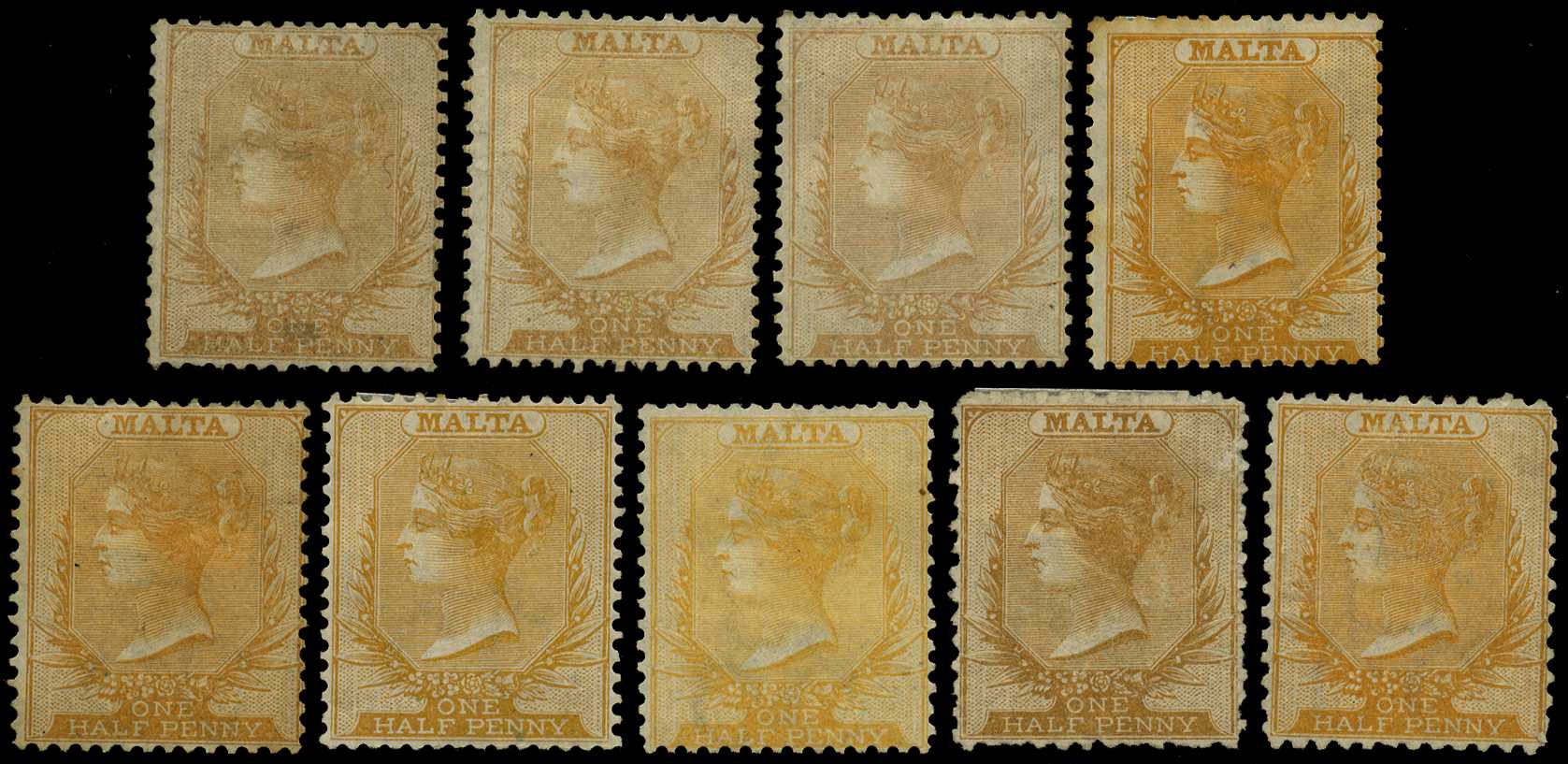 1861-1881 mint/unused ½d selection with...