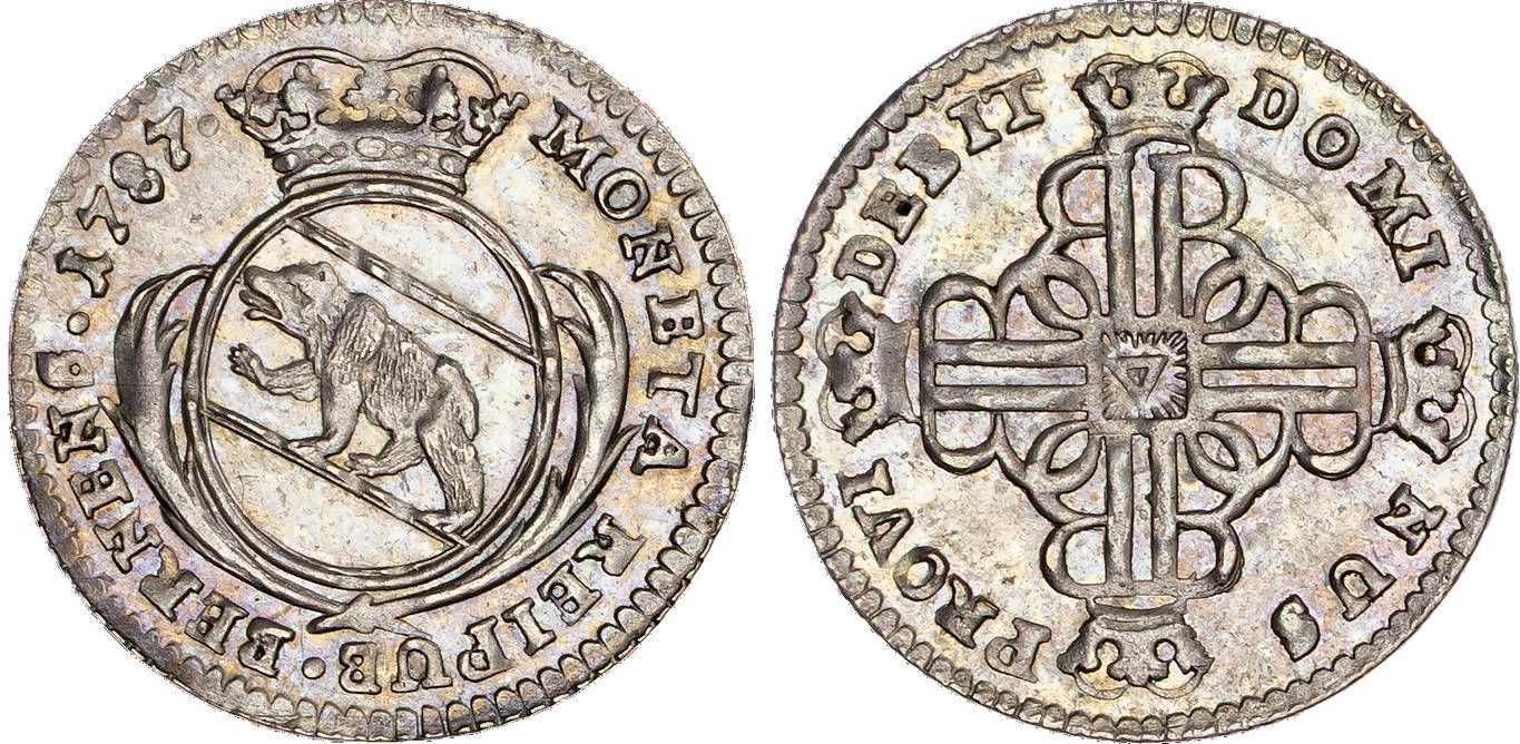 Switzerland, Bern, silver 10 Kreuzer, 1787