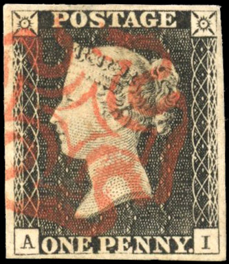 GB 1840 1d grey-black Plate 1b, fine used, SG 3