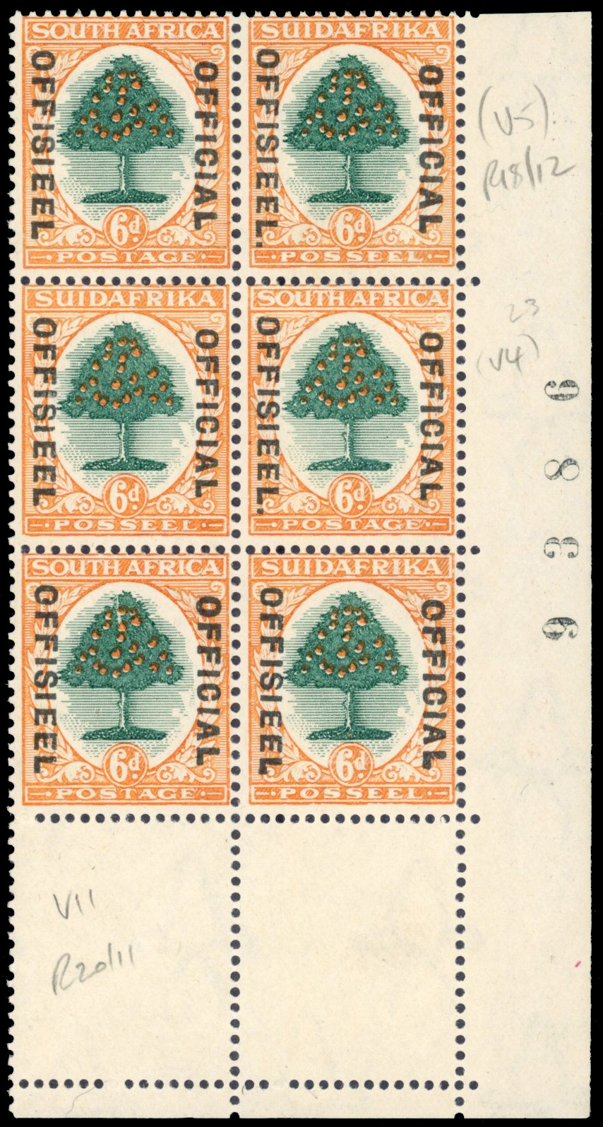 South Africa SG O16b block mint