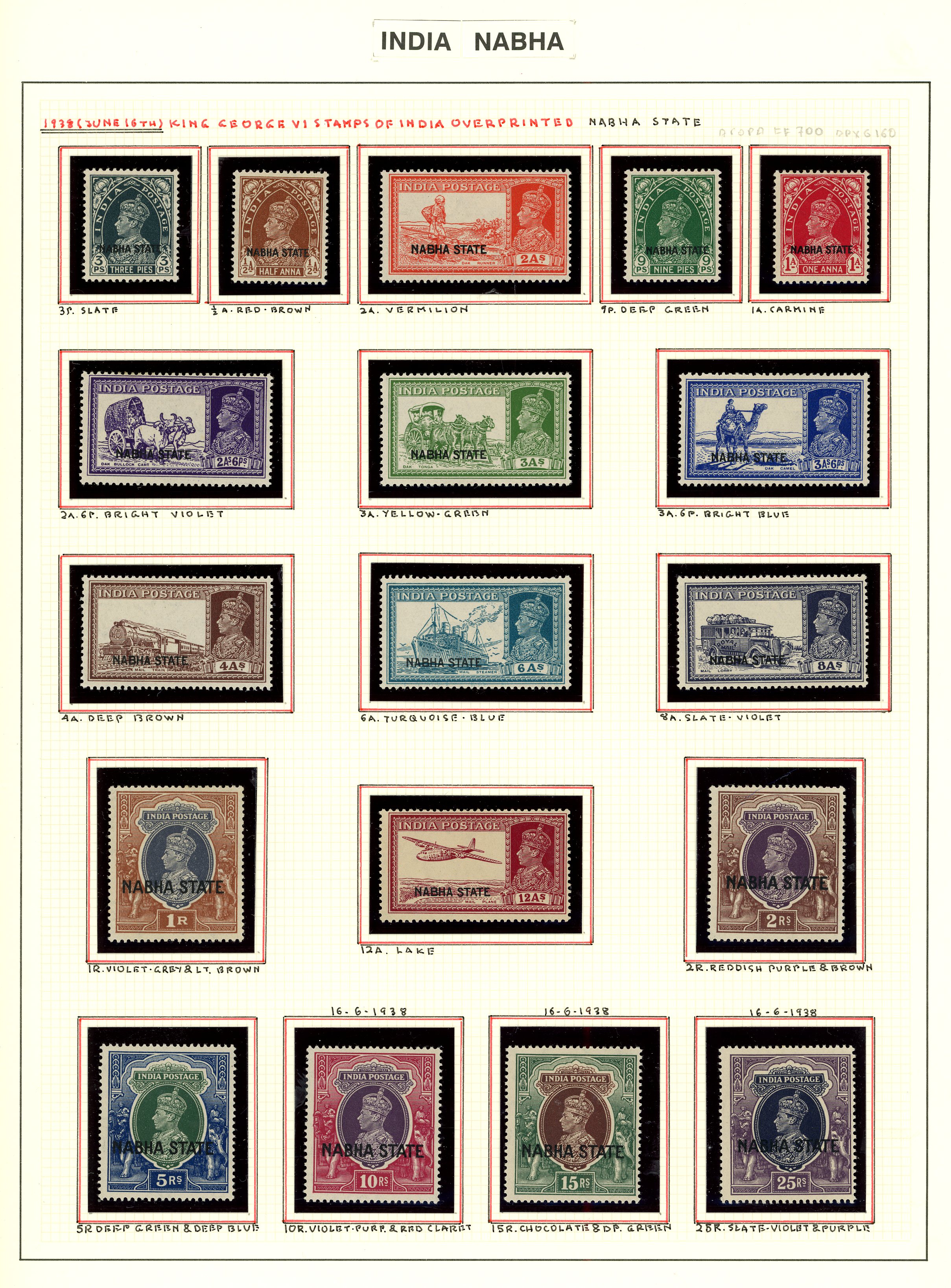 1938-45 mint collection (53) on leaves. 1937...