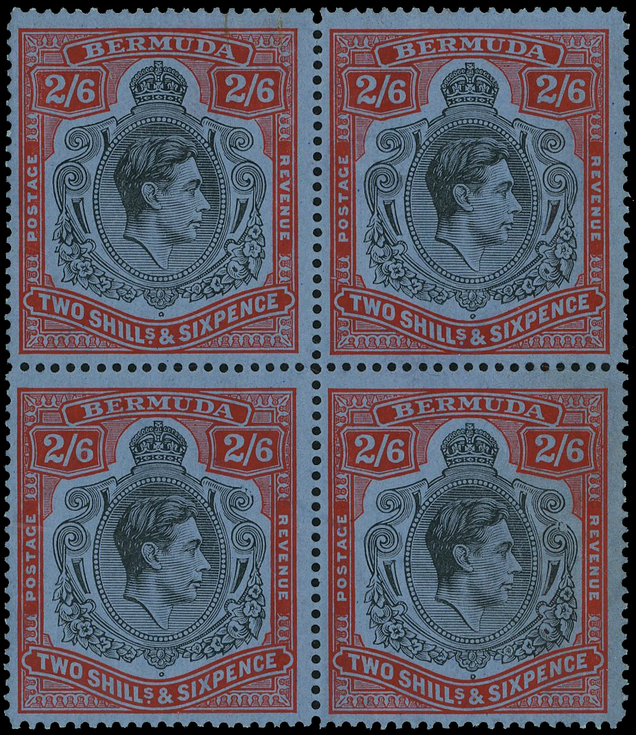 Bermuda SG 117a, ad, ae block mint