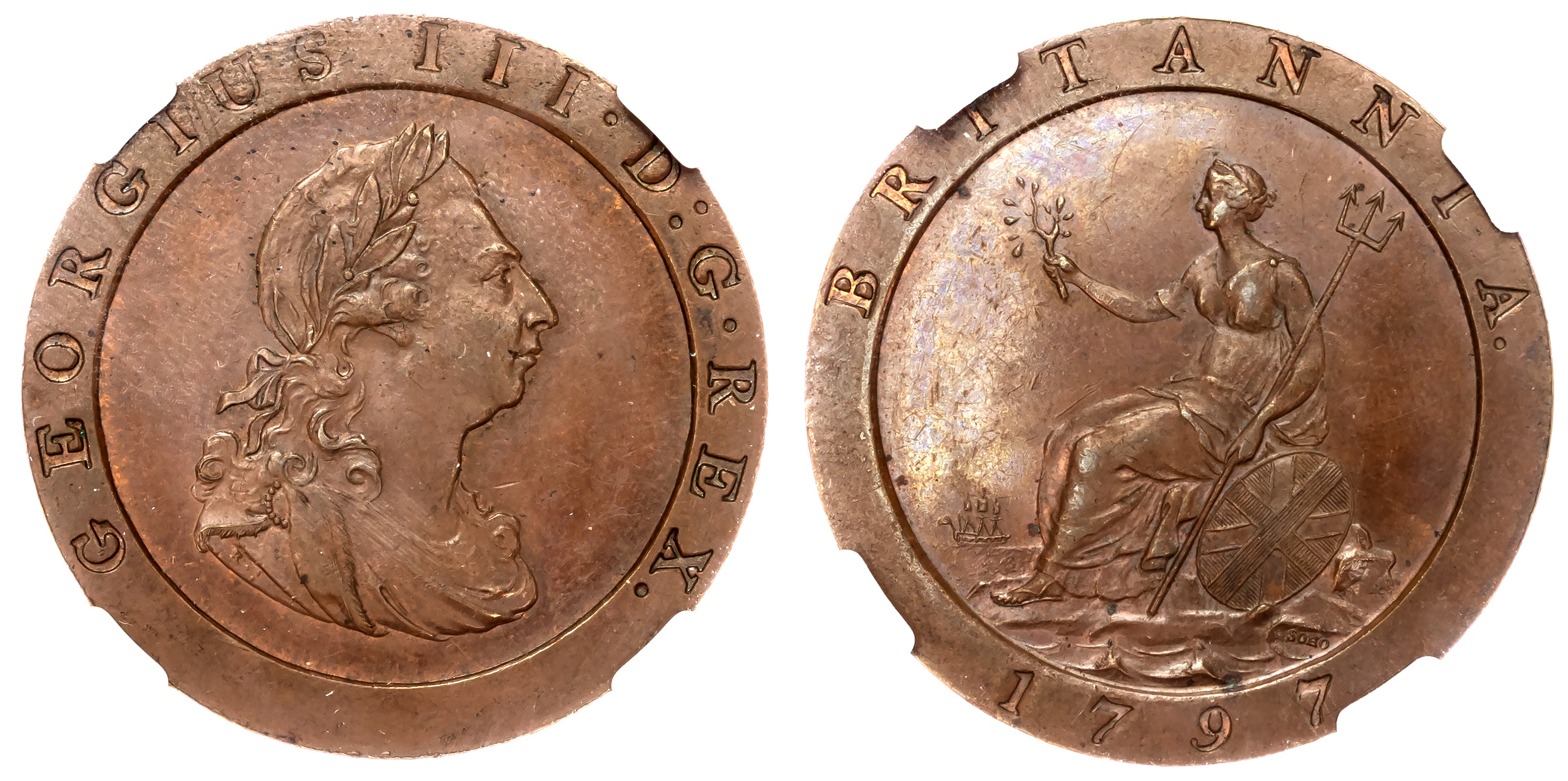 George III (1760-1820), Penny, 1797, a contemporary counterfeit.