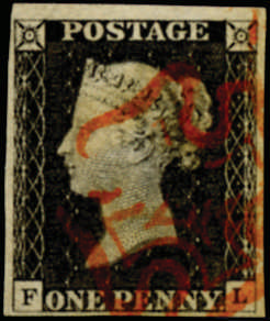 SG3 1840 1d Grey-black Pl.3 (FL) vfu