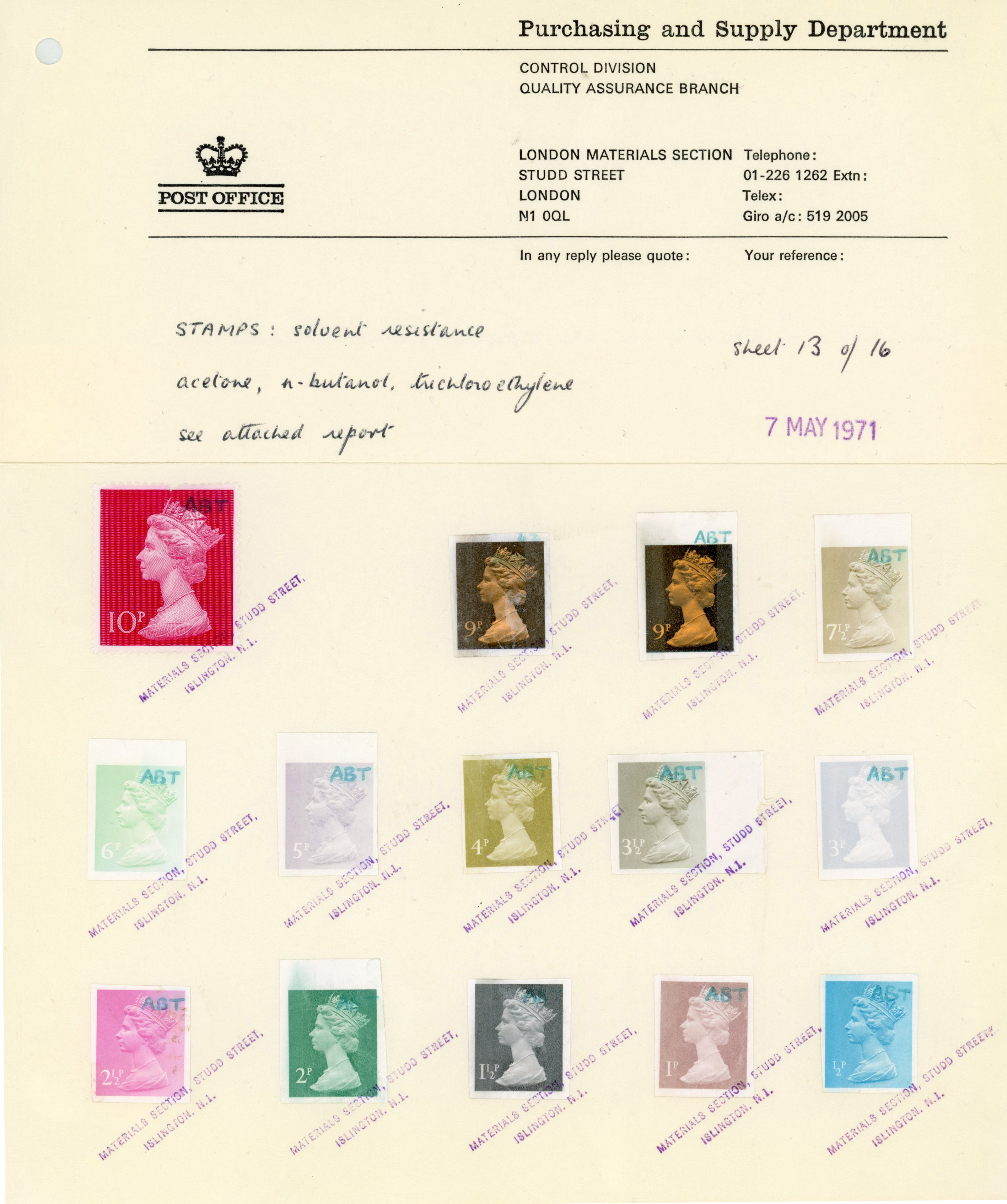 GB SG 829-X882 1971 phosphor removal laboratory report 