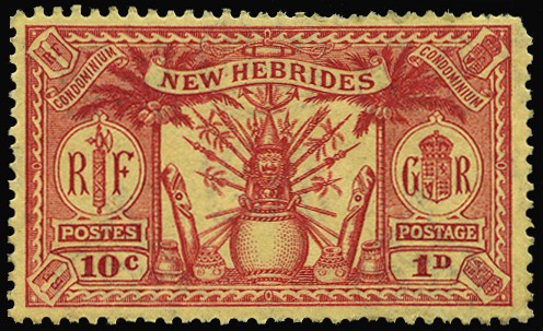 1925 1d (10c) COLOUR TRIAL in red on...
