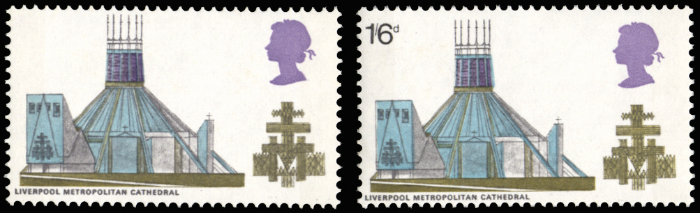 GB SG801a 1969 British Cathedrals. U/M Black omitted.