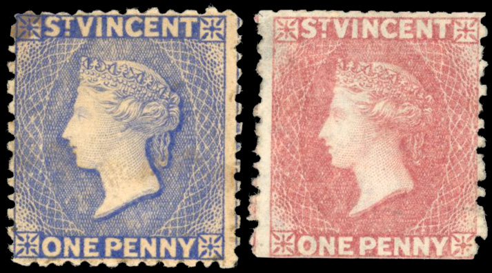 Saint Vincent 1883 1d milky blue colour trial unused, BPA Cert