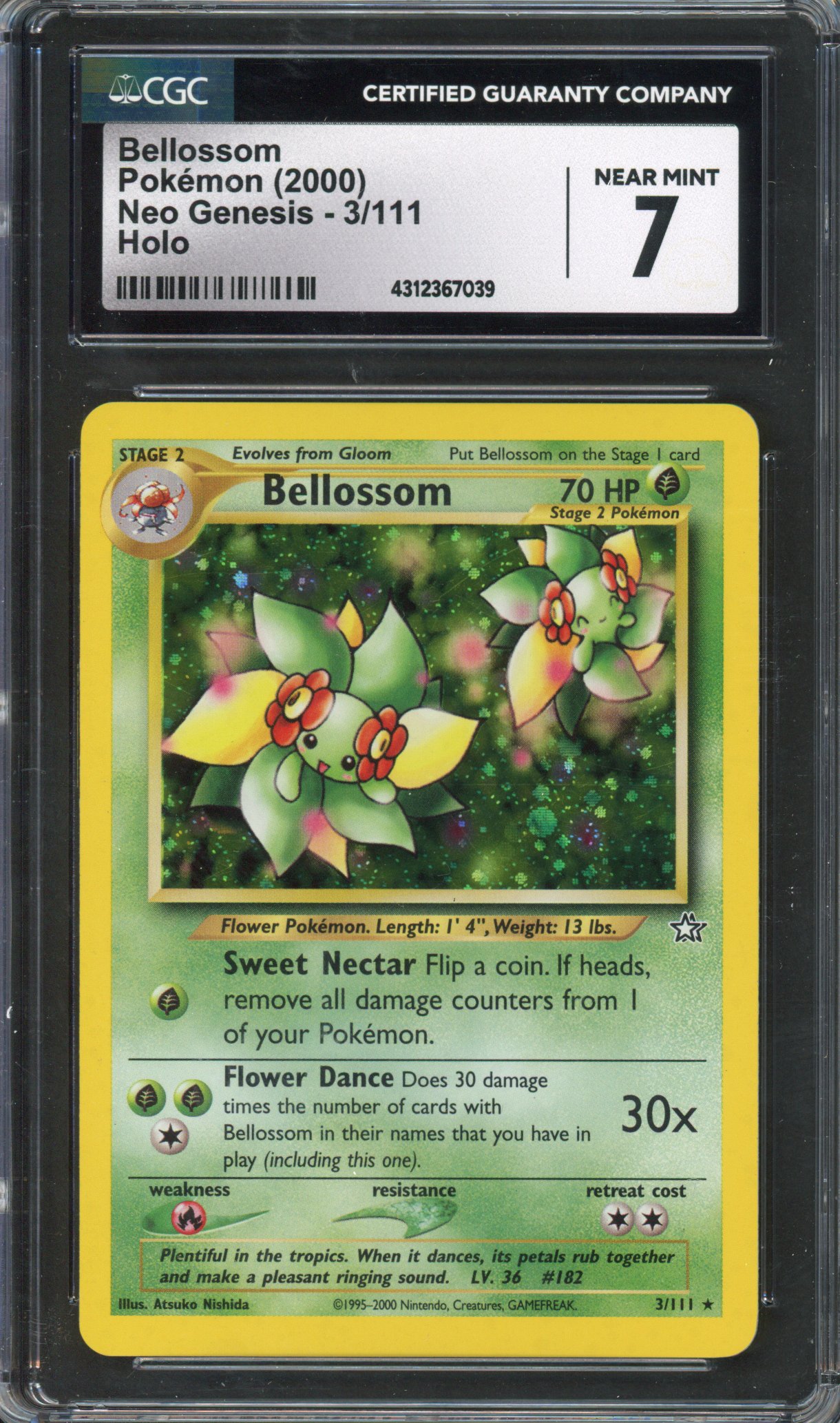 Pokémon TCG - CGC 7 Bellossom Neo Genesis NEAR MINT 