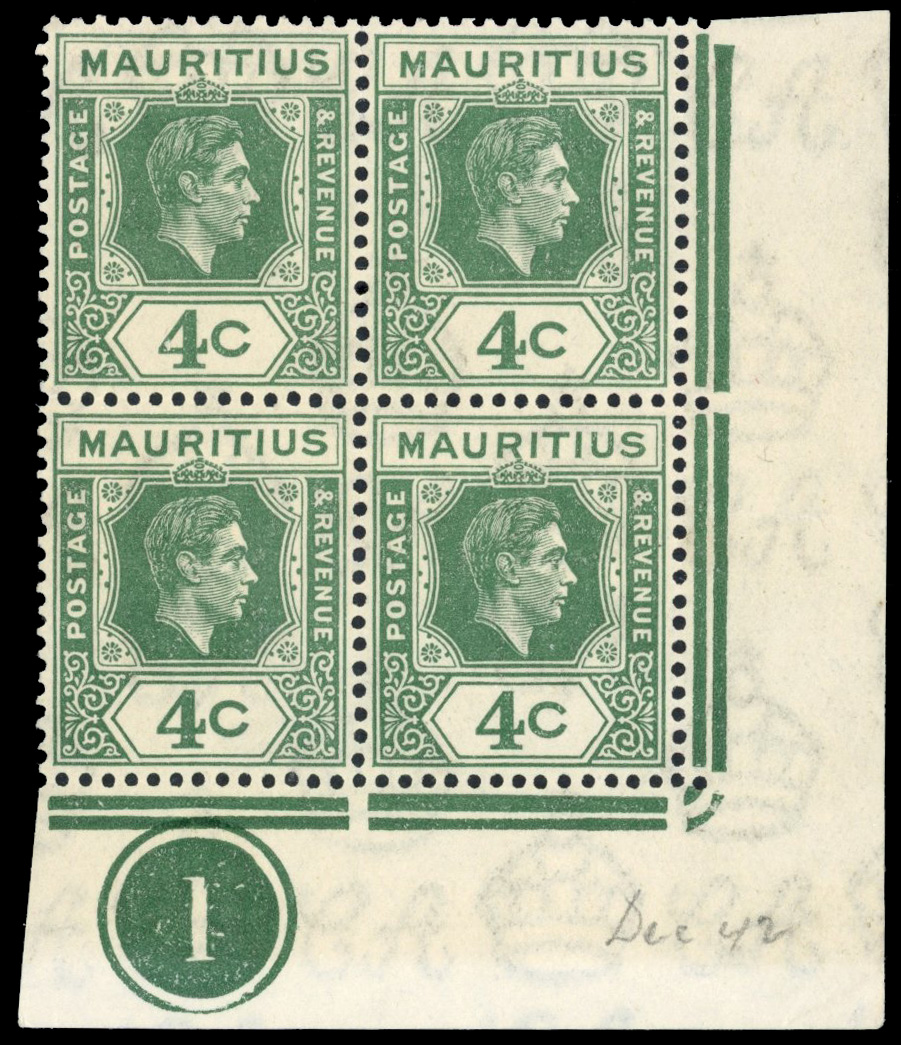 Mauritius SG 254a block mint