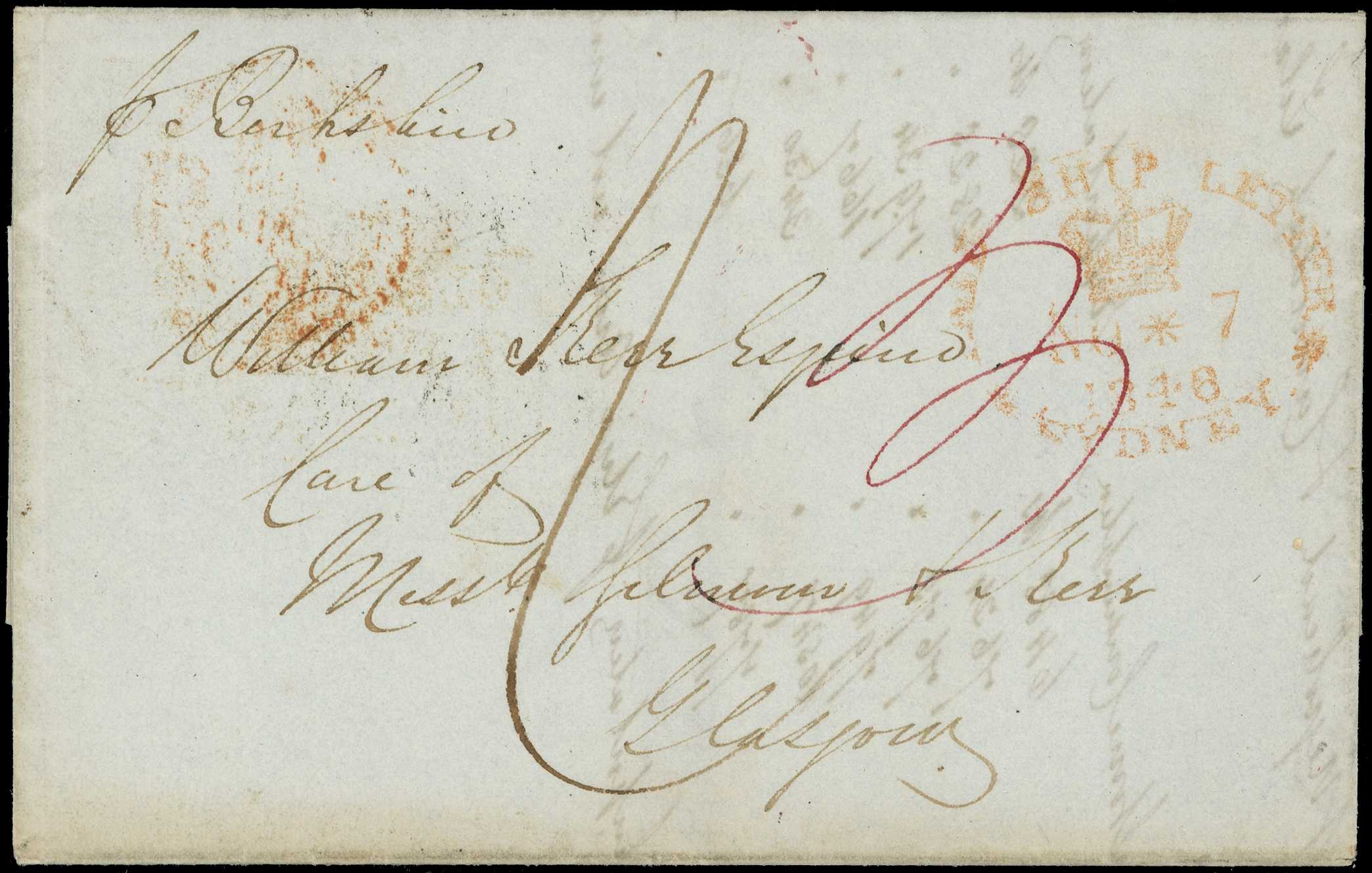 DISASTER MAIL: 1847 entire letter from...