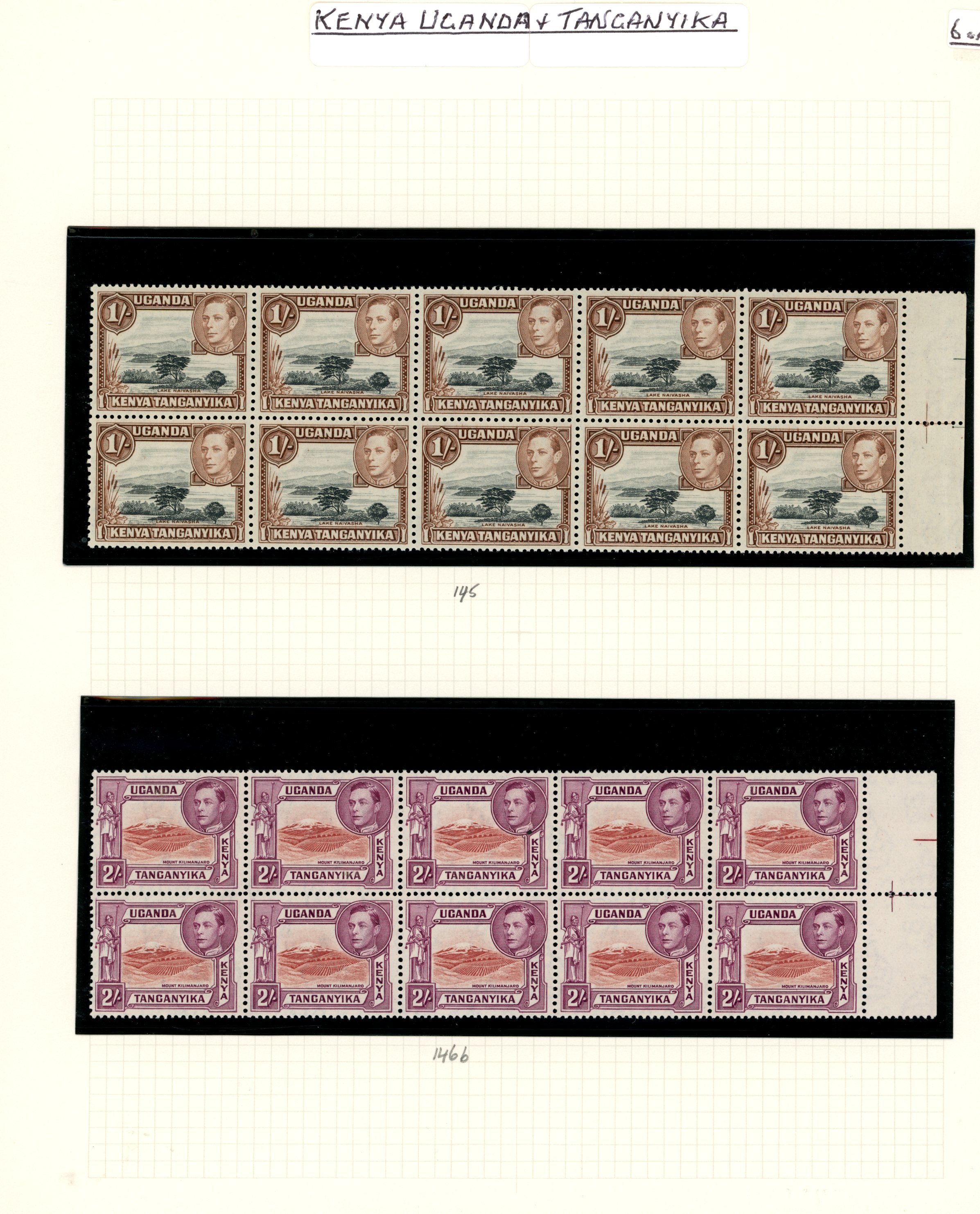 1938-54 set blocks of ten, unmounted o.g....