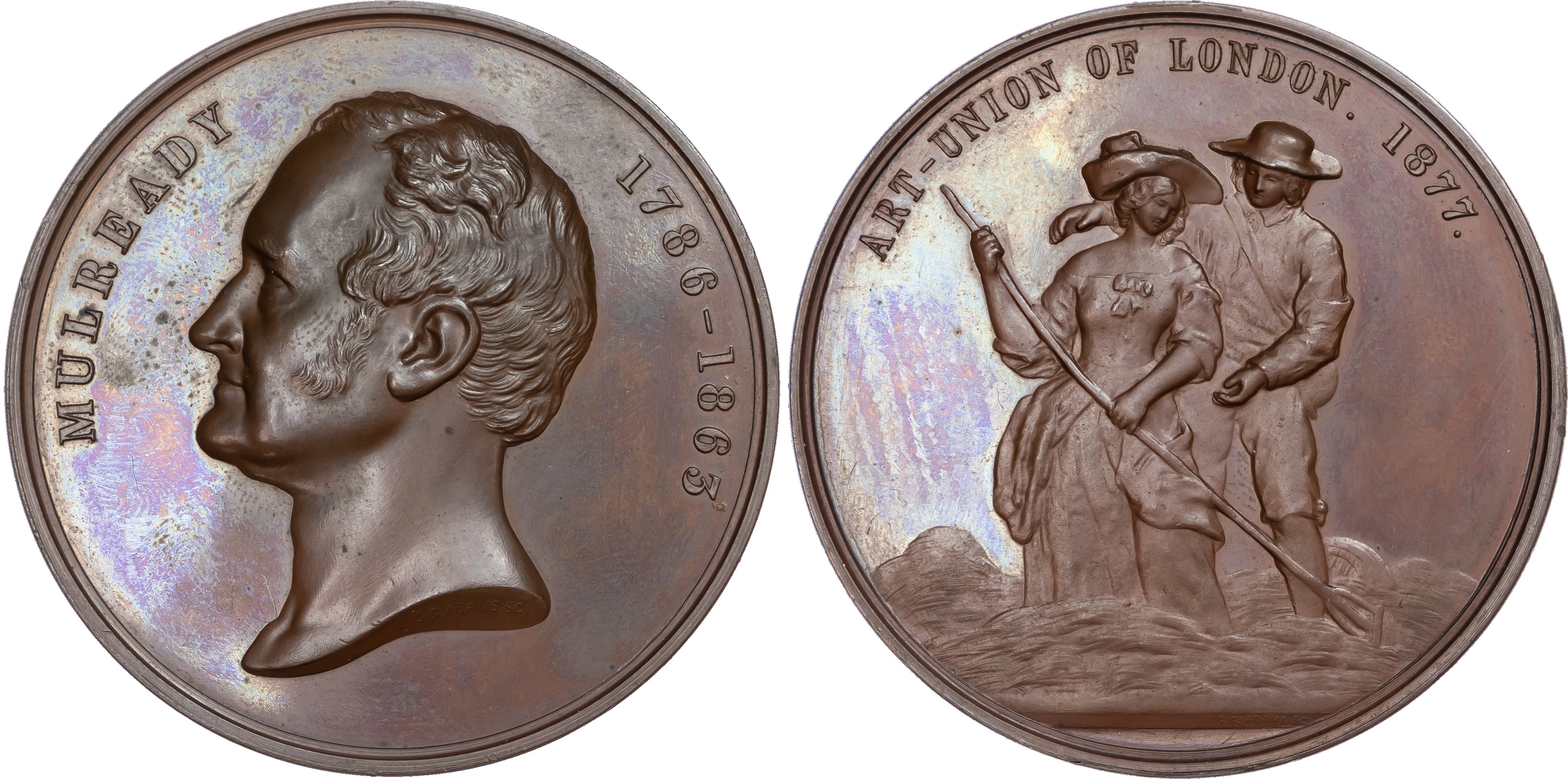William Mulready (1786‑1865), Irish painter, copper medal