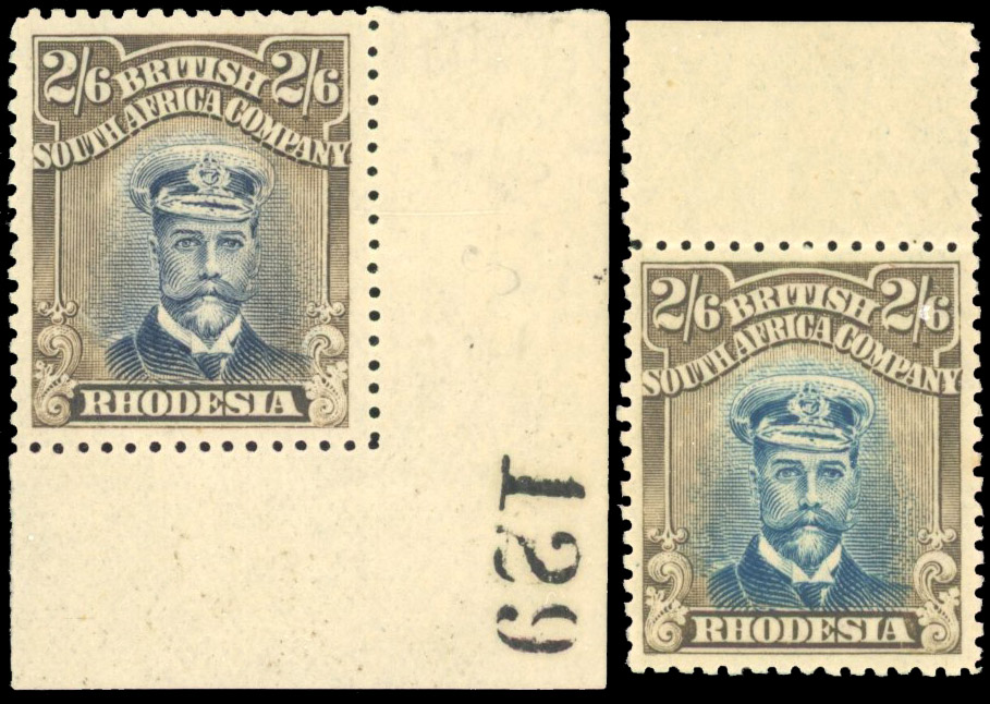 Rhodesia 2/6d SG 274, 274a mint