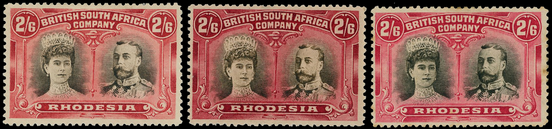 1910-13 2s6d mint (3) selection