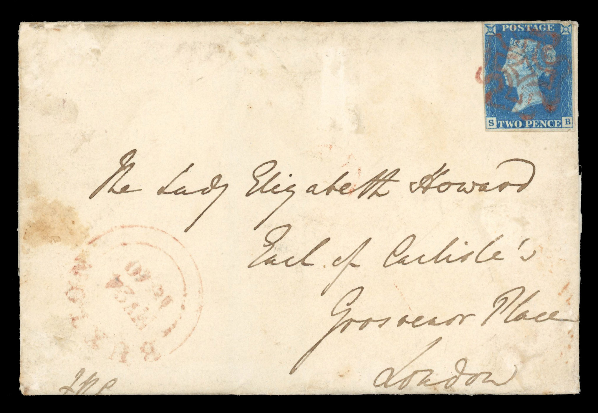 GB 1840 1d black and 2d blue pair of May date mourning covers, Spec. AS14tj, DS5te