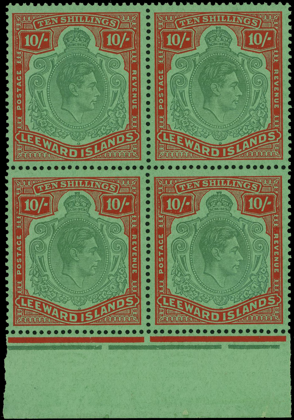 Leeward Islands SG 113c block mint